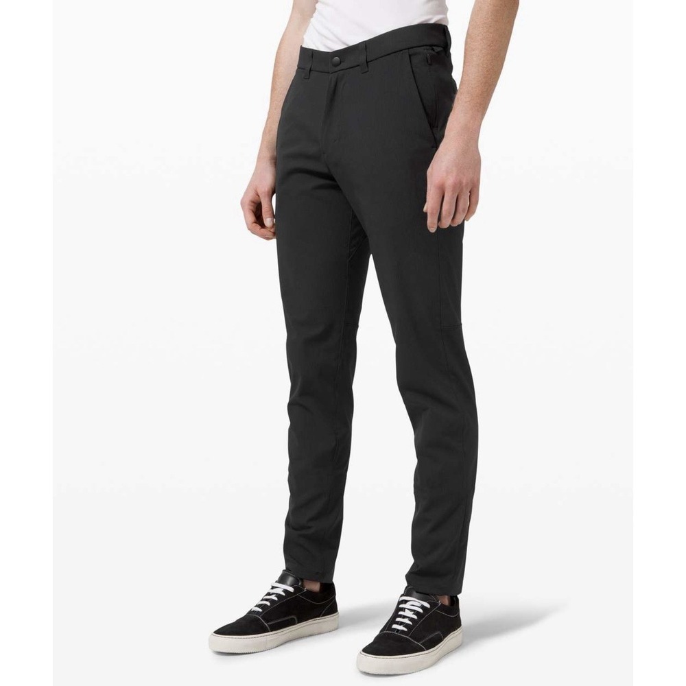 Lululemon Commission Pants Slim Fit Warpstreme Black Size 38